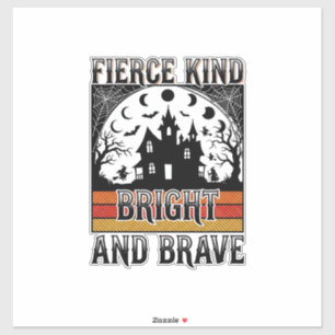 Halloween Empowerment T-shirt Dappere Vintage Heks Sticker
