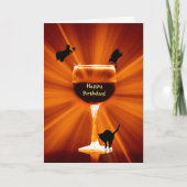 Halloween en Birthday Combo Wine Thema Kaart (Voorkant)