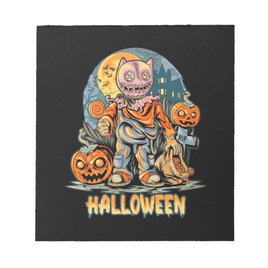 Halloween en Cat Notitieblok (Voorkant)