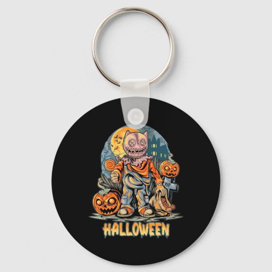 Halloween en Cat Sleutelhanger (Voorkant)