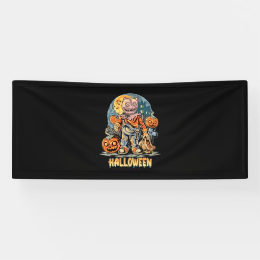Halloween en Cat Spandoek (Horizontaal)