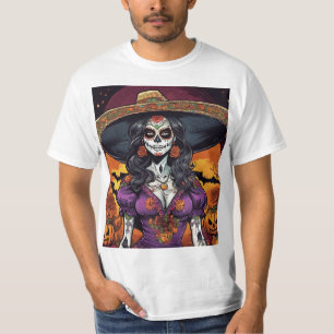 Halloween en de Dag van de Dode Catrina Art T-shirt