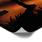 Halloween en een pompoen maan | AI Art Poster (Hoek)