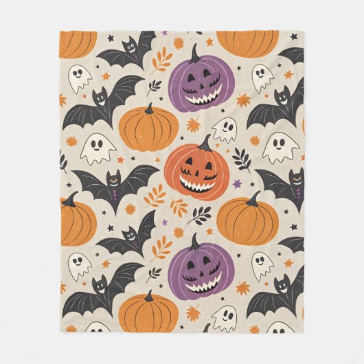 Halloween en herfst patroon fleece deken (Voorkant)