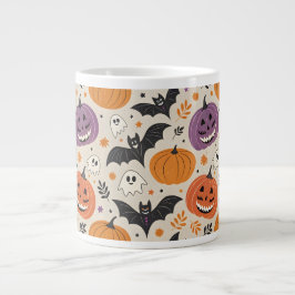 Halloween en herfst patroon grote koffiekop