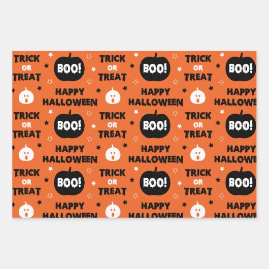 HALLOWEEN EN HERFST PATROON INPAKPAPIER VEL (Voorkant)