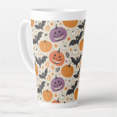 Halloween en herfst patroon latte mok (Linkerhoek)