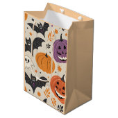 Halloween en herfst patroon medium cadeauzakje (Voorkant Gekanteld)