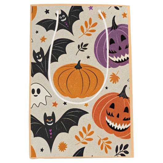Halloween en herfst patroon medium cadeauzakje (Voorkant)