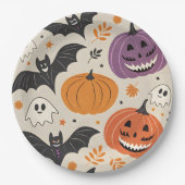 Halloween en herfst patroon papieren bordje (Voorkant)