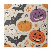 Halloween en herfst patroon tegeltje (Voorkant)