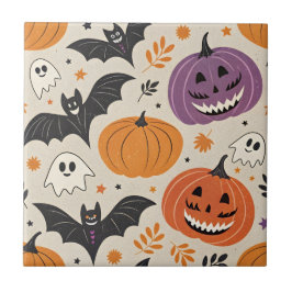Halloween en herfst patroon tegeltje