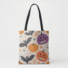 Halloween en herfst patroon tote bag