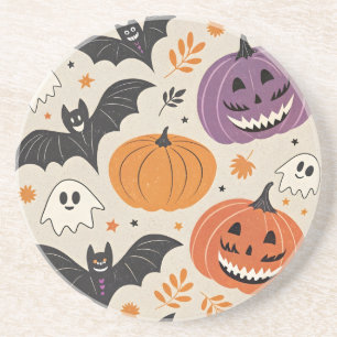 Halloween en herfst patroon zandsteen onderzetter