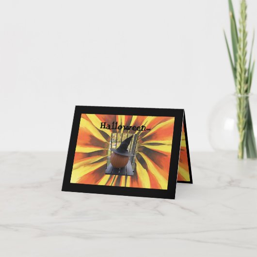 Halloween en het dragen van de heks Pet Kaart (Voorkant)