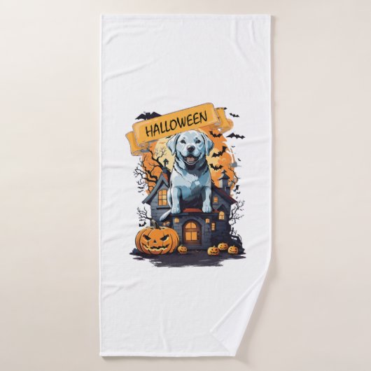 HALLOWEEN EN HOND BADHANDDOEK (Badhanddoek)