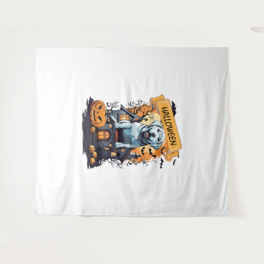 HALLOWEEN EN HOND WANDKLEED (Voorkant (horizontaal))