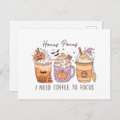 Halloween en koffie briefkaart (Voorkant / Achterkant)