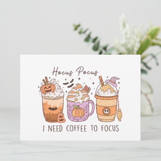 Halloween en koffie kaart (Staand voorkant)