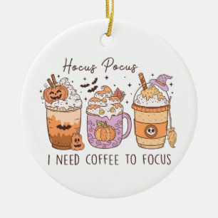 Halloween en koffie keramisch ornament