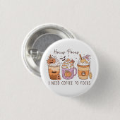 Halloween en koffie ronde button 3,2 cm (Voorkant /achterkant)