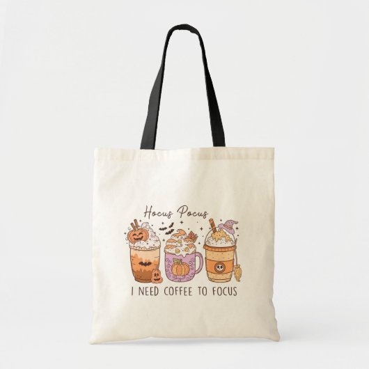 Halloween en koffie tote bag (Voorkant)