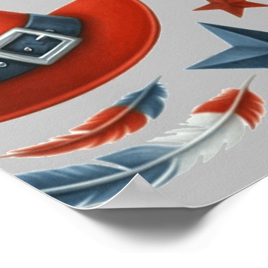 Halloween en patriottisme vieren: rood wit en boe poster (Hoek)