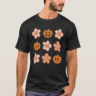 Halloween en pompoenen Boho Retro Spooky T-shirt