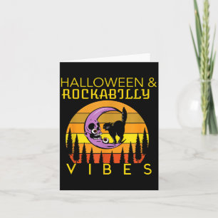 Halloween En Rockabilly Sfeer Zwarte Kat En Kaart