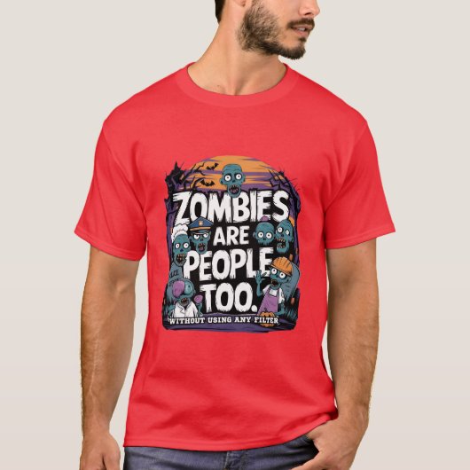 Halloween en zombies grappig Halloween grappig T-shirt (Voorkant)