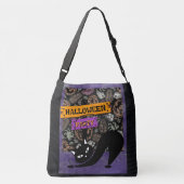 Halloween en zwarte kat Canvas tas (Achterkant)