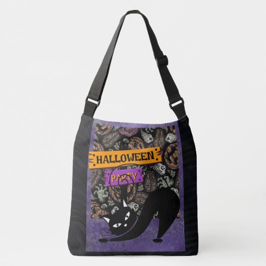 Halloween en zwarte kat Canvas tas (Voorkant)