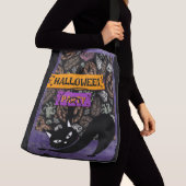 Halloween en zwarte kat Canvas tas (Dichtbij)