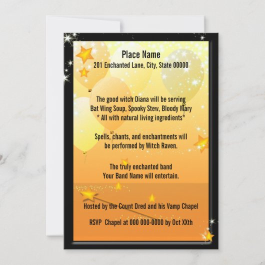 Halloween Enchanting Witch Invitation 2 Kaart (Achterkant)