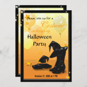 Halloween Enchanting Witch Invitation 2 Kaart (Voorkant / Achterkant)