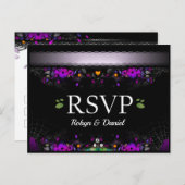 Halloween Enchantment Matching RSVP-Briefkaart Uitnodiging Briefkaart (Voorkant / Achterkant)