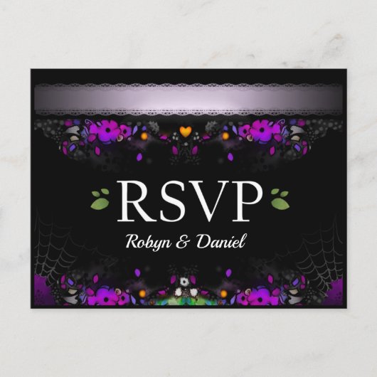 Halloween Enchantment Matching RSVP-Briefkaart Uitnodiging Briefkaart (Voorkant)