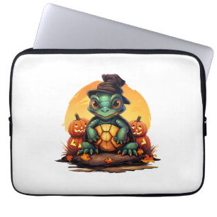 Halloween Enchantment Schildpad met Pet in de herf Laptop Sleeve