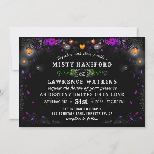 Halloween Enchantment Wedding - Samen met Kaart (Achterkant)