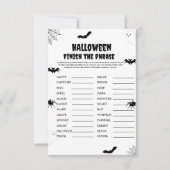 Halloween eng afmaken van de zin partij spel kaart (Voorkant)