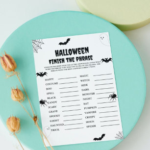 Halloween eng afmaken van de zin partij spel kaart