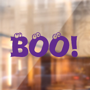 Halloween eng Boo! paarse oogballen schattig decor Raamsticker