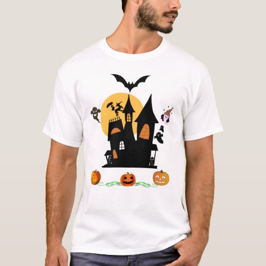 halloween eng boze pompoen grappig met pompoen t-shirt (Voorkant)