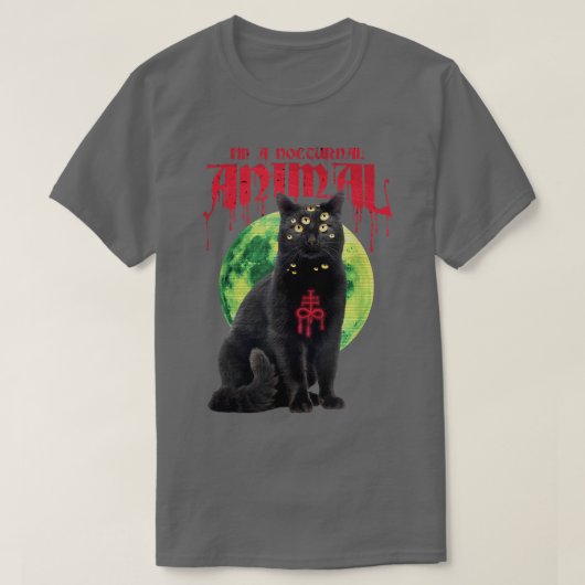 Halloween eng Cat Horror Halloween moon nacht T-shirt (Design voorkant)