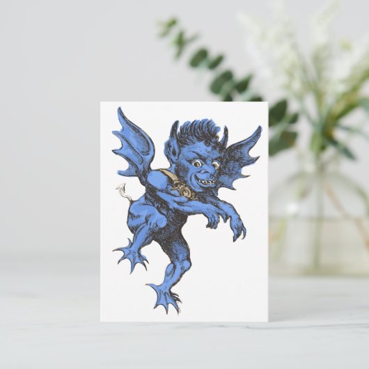  Halloween, eng Evil Gargoyle Demon Briefkaart (Staand voorkant)