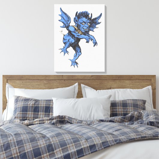 Halloween, eng Evil Gargoyle Demon Canvas Afdruk (Insitu (Slaapkamer))