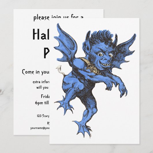 Halloween, eng Evil Gargoyle Demon Kaart (Voorkant / Achterkant)