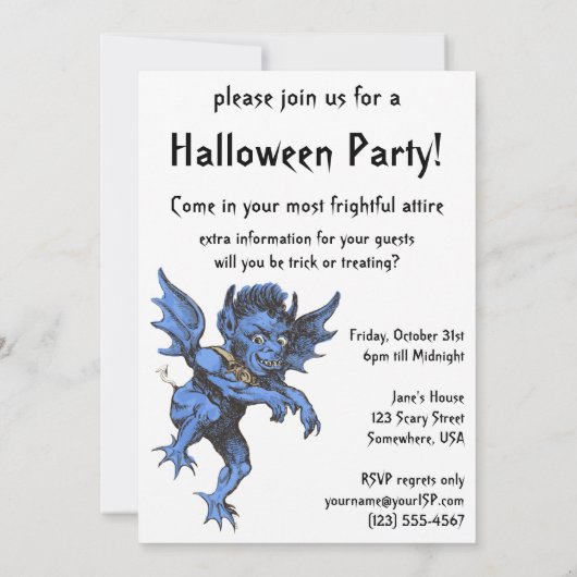 Halloween, eng Evil Gargoyle Demon Kaart (Achterkant)