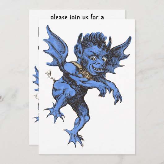 Halloween, eng Evil Gargoyle Demon Kaart (Voorkant / Achterkant)