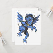  Halloween, eng Evil Gargoyle Demon Kaart (Voorkant / Achterkant in situ)